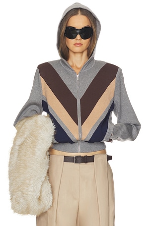 Keeghan Color Block Knit Zip Hoodie Helsa