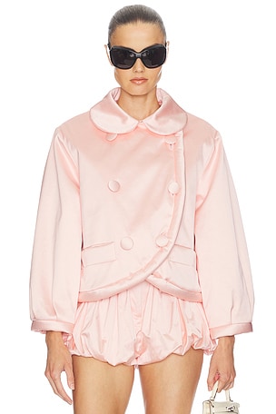 Helsa Sateen Puff Jacket in Rose