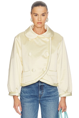 Helsa Sateen Puff Jacket in Lemon