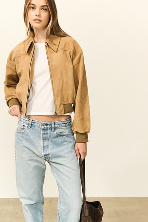 The Suede Zip Bomber Helsa