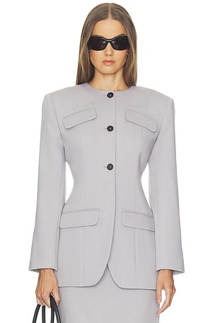 Wool Blend Suiting Jacket With Bows Helsa