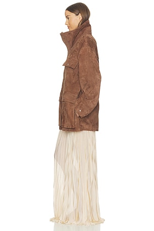 Suede Oversized Utility Jacket Helsa