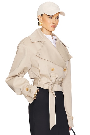 Helsa TRENCH CROPPED OVERSIZED en Fauve