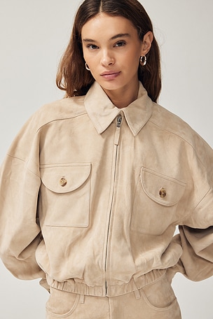 Suede Bomber Jacket Helsa