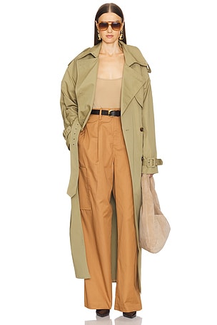 Classic Oversized Trench in Olive