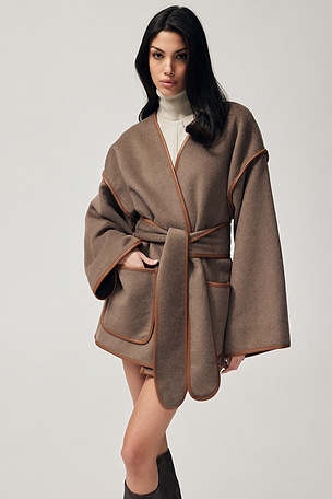 Wool Blend Blanket Coat Helsa