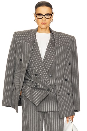 Pinstripe Double Breasted Blazer Helsa