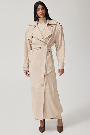 Suede Trench Coat Helsa