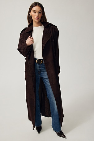 Suede Trench Coat Helsa