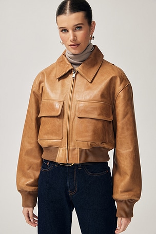 The Leather Bomber Jacket Helsa