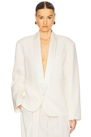 Helsa The Tux Blazer in Wool in Cream