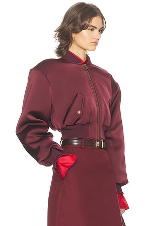 Helsa The Satin Puff Bomber in Purple