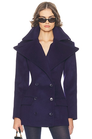 Helsa The Dramatic Collar Peacoat in Navy