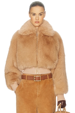 Faux Fox Bomber Jacket Helsa