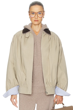 The Shirred Bomber Jacket With Corduroy Collar Helsa