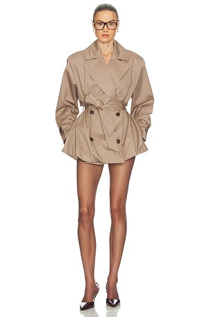 Short Bubble Hem Trench Helsa