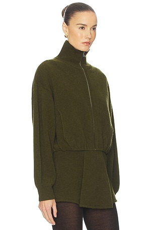 Helsa Josefine Knit Oversized Bomber in Olive