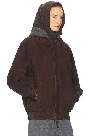 The Oversized Suede Bomber Helsa