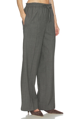 Helsa Wool Blend Drawcord Trousers in Grey