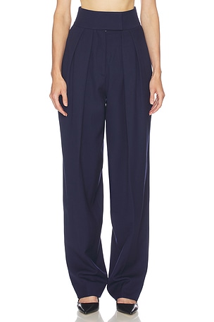 High Waist Pleated Suit Trouser in Wool Helsa