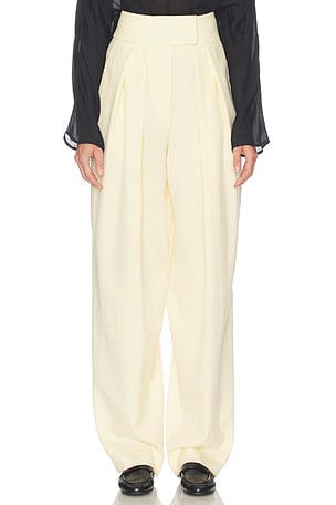 High Waist Pleated Suit Trouser in Wool Helsa