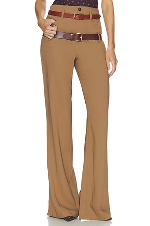 Wool Blend Double Loop Trousers Helsa