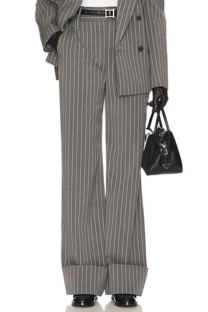 PINSTRIPE HIGH WAIST CUFFED 바지 Helsa