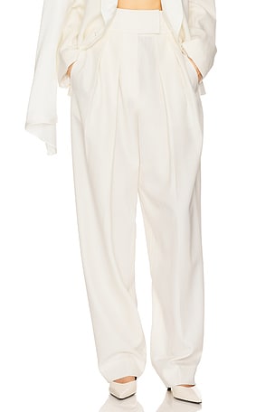 High Waist Pleated Suit Trouser in Wool Helsa