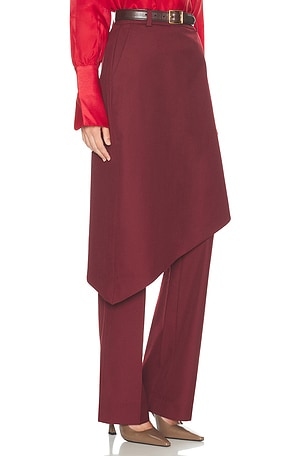 Helsa Trouser With Attached Skirt in Burgundy