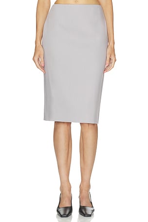 Wool Blend Knee Length Pencil Skirt Helsa