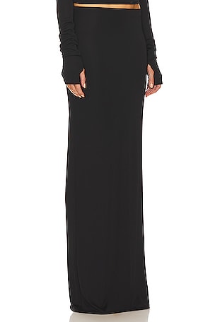 Helsa Matte Jersey Slim Skirt in Black