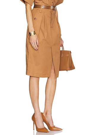 Helsa Paperbag Skirt in Tan