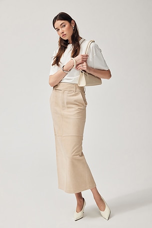 Suede Column Skirt Helsa