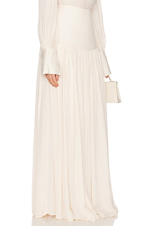 Helsa Diaphanous Maxi Skirt in Cream