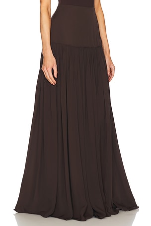 Helsa Diaphanous Maxi Skirt in Brown