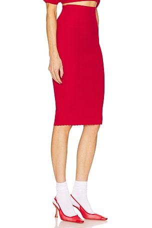 Helsa Luella Midi Skirt in Red