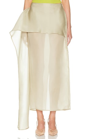 The Silk Gazar Skirt With Drape Helsa