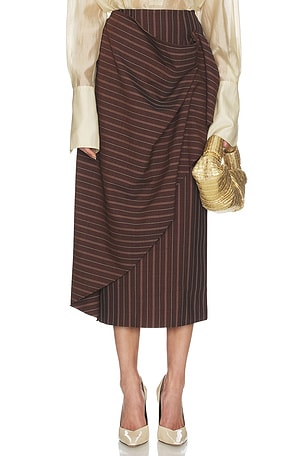 Stripe Twill Blanket Skirt Helsa