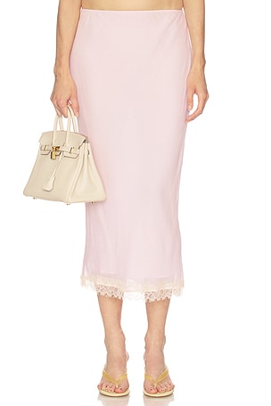 Viscose Georgette Slip Skirt With Lace Helsa