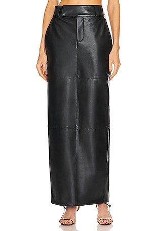 Waterbased Faux Leather Midi Skirt Helsa