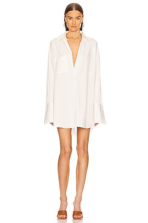 Helsa Cotton Poplin Oversized Shirt in White