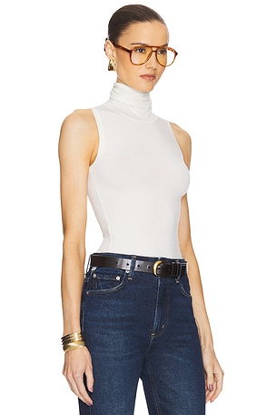 Helsa Turtleneck Tank in 2nd Skin Jersey in Cream