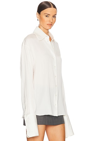 Helsa The Relaxed Silk Shirt in White