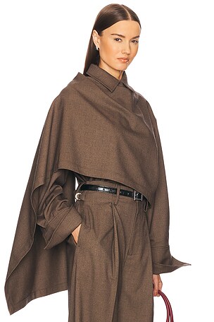 Helsa The Left Bank Layered Shirt in Brown. Size XS. Also