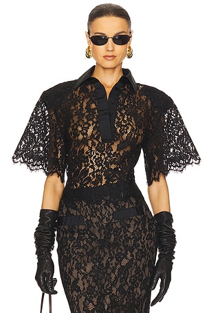 The Lace Shirt With Shoulder Pad Helsa