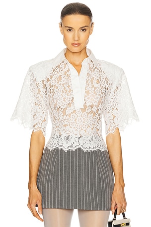 The Lace Shirt With Shoulder Pad Helsa