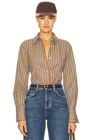 Pinstripe Poplin Fitted Shirt Helsa