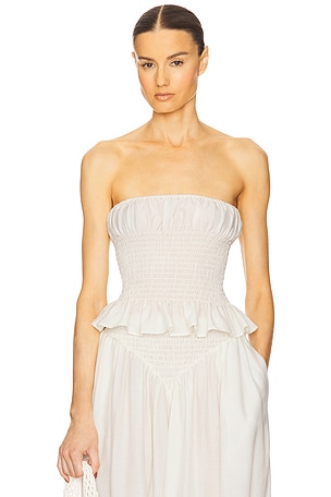 The Smocked Tunic in Silk And Wool Helsa