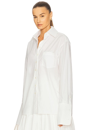 Helsa Classic Oversized Shirt in Tech Poplin in White