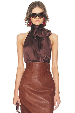 Silk Charmeuse Halter Top Helsa